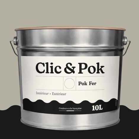 Peinture Fer Antirouille – Métal Extérieur Intérieur, Satinée, Protection Rouille - 10L - RAL 7032 - Gris silex
