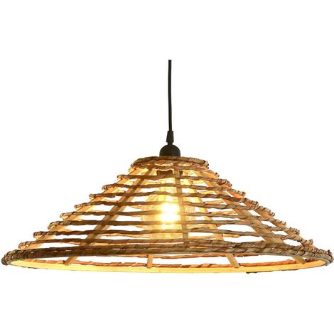 Suspension en rotin naturel style urbain pour salon chaleureux - Naturel marron rotin tressé (1/5)