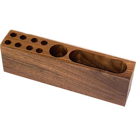 Porte-stylo de bureau en bois d'acacia, support à crayons en bois massif, porte-cartes de visite, organisateur de stylos-plumes, accessoire de bureau esthétique avec support de rangement. (1/5)