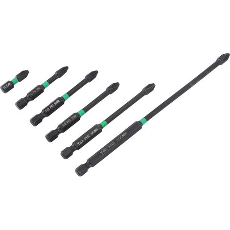 Lot de 6 embouts de tournevis cruciformes électriques en acier allié de qualité industrielle, embouts de tournevis électriques magnétiques (1/5)