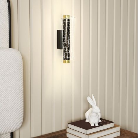 Applique da parete LED 2 pezzi design geometrico nero metallo (1/5)