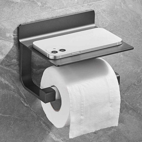 Porte-Papier Toilette Derouleur Papier Toilette Porte Papier Toilette Mural Support Papier Toilettes, Métal Gris (1/4)