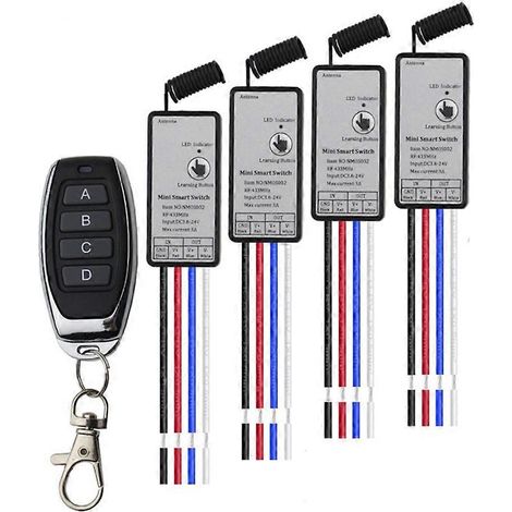 Mini-433-MHz-Relais, Funkfernbedienung, Leistungssender, 1-Kanal-LED-Lampensteuerung, Netzteil (5–24 V DC), Mikroempfänger (1/5)