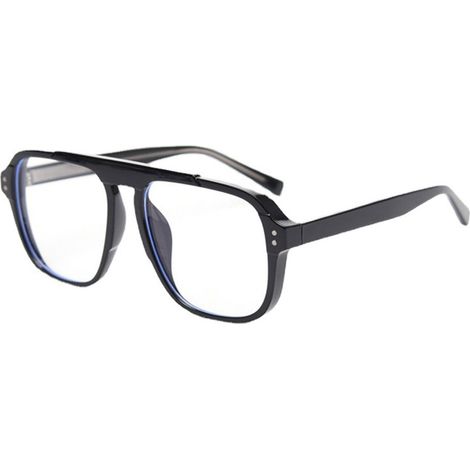 1 paire lunettes plates double verre, monture métallique, plaquettes nasales intégrées, protection lumière bleue, pour usage quotidien (1/5)
