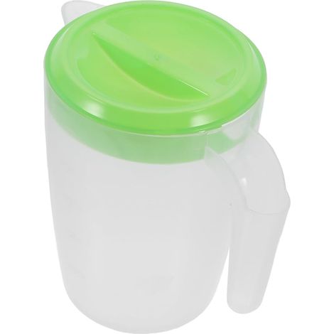Pichet à Jus Petit Format Rond Vert en Plastique avec Couvercle Carafe Eau Froide pour Réfrigérateur Pot de Boisson Réutilisable Maison Restaurant Bureau (1/5)