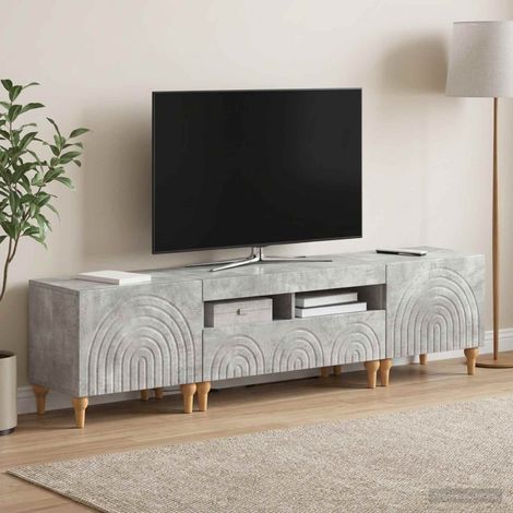 vidaXL 3 Piece LED TV Cabinet Concrete Grey Engineered Wood (1/5)