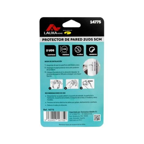 Protector De Pared Lauxa Home Pack 12 Uds - Diámetro 5cm Blanco Adhesivo (1/5)