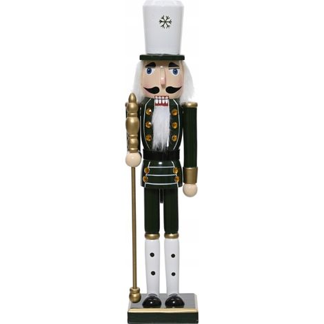 Figura de madera de cascanueces navideño de 38 cm, 1 pieza.