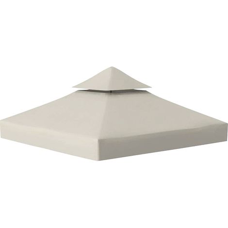 Jiubiaz Toit de pavillon 3x3 m, housse de remplacement pour tonnelle et tente de réception, double toit, beige