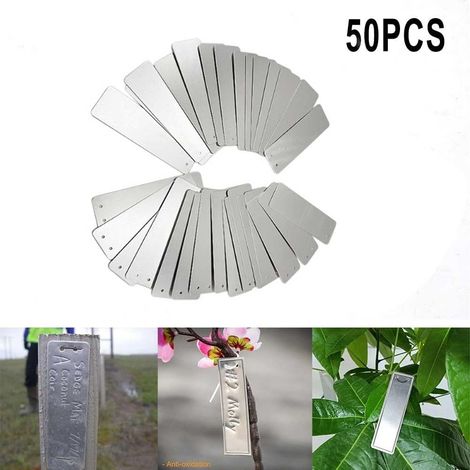 100 étiquettes de jardin en aluminium, 82 x 25 mm, pour plantes d'extérieur (1/5)