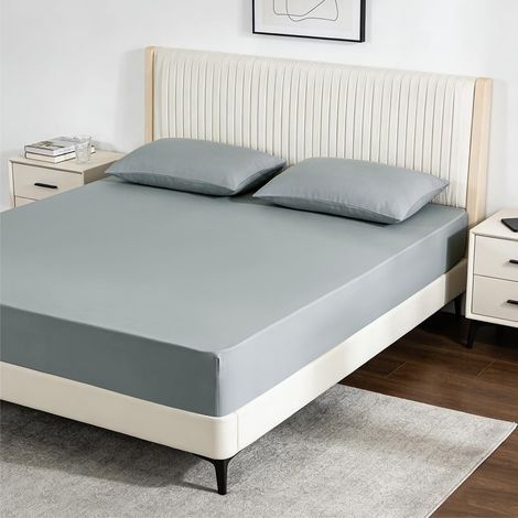 Drap Housse, 160x200x30 cm Coins Élastiqués, Confortable, Anti-Rides (1/5)