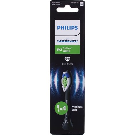 Philips - cabezales de cepillo - set 4pcs - cepillo repuesto negro 4pk w opt wht - hx606488 - 8720689035064