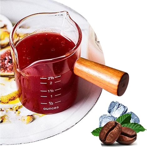 Tasse à mesurer expresso en verre borosilicaté avec manche