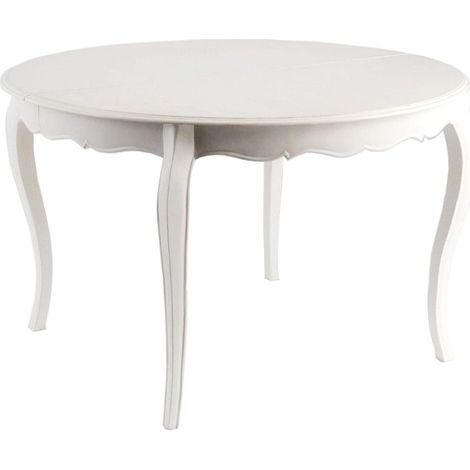 Amadeus - Table à manger ronde extensible 4 à 6 personnes en acajou blanc Murano (1/3)