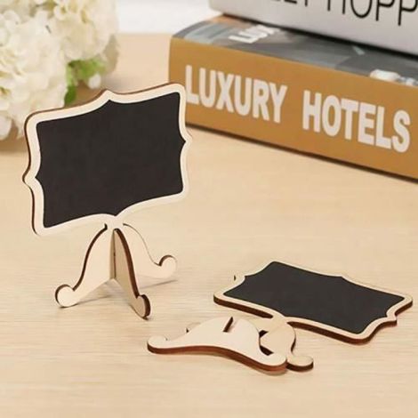 Paquet de 15 Mini Rectangle Ardoises Tableau noir avec Stand Babillard électronique Signes Étiquette Bureau table mariage Décor (1/4)