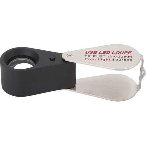 10x Bijoutiers Pliables Loupe avec des Lumières U V & LED, (1/5)
