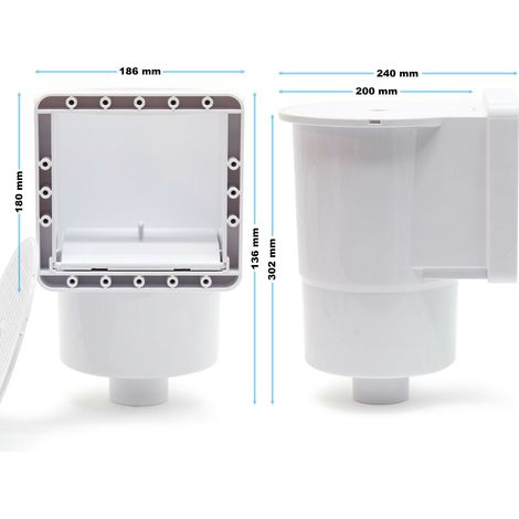 Kit skimmer comprenant buse d'entrée pour piscine avec skimmer intégré pour piscine (1/5)
