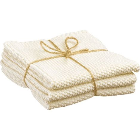 Lote de 3 toallas de mano 25 x 25 cm crudo - Izan - Winkler