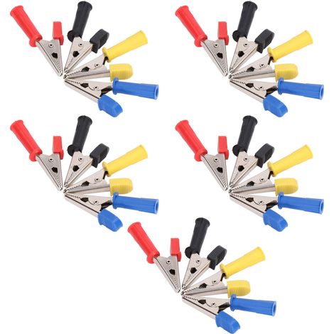 Lot de 5 Pinces de Test avec Cosses en Laiton, PVC, Chargeur de Batterie Auto, Jacks 4mm pour Fils (1/5)