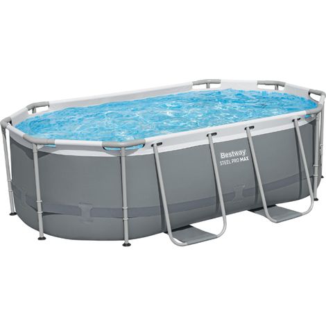 Bestway Piscine hors sol tubulaire ovale Bestway Steel Pro Max 305 x 200 x 84 cm gris (1/5)