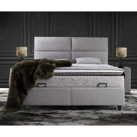 Lit boxspring complet 160cm + matelas + surmatelas LONE (1/4)