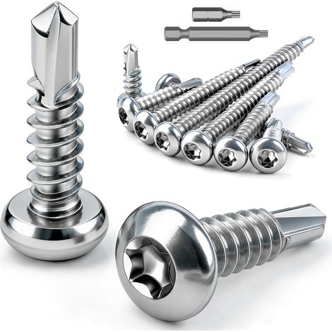 120 Pièces Torx Vis Autoforeuse Inox M4,2x19 mm Visse Autoforeuse (1/5)