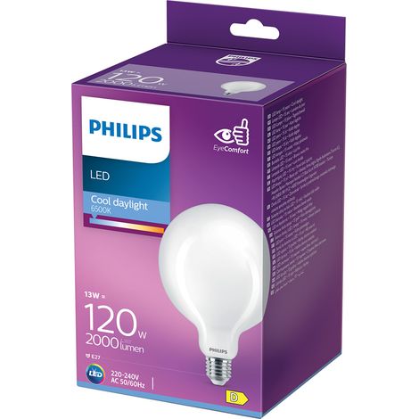 LAMPADA A LED 'GLOBO' FREDD.6500K 13 W=120W E27 - 2000 lm- 4 pezzi - PHILIPS