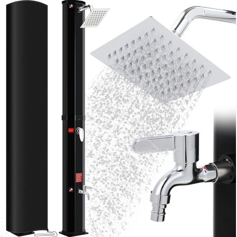 Douche Solaire 40L,225cm,Douche de Piscine Camping,avec Douchette & Housse de Protection,température de l'eau jusqu'à 60°C (Noir) (1/5)