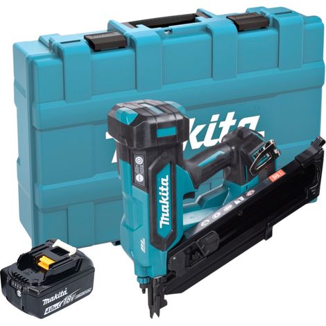 Clavadora de tiras a batería Makita DBN 900 M1K de 18 V, 50-90 mm, sin escobillas + 1 batería de 4,0 Ah + maletín - sin cargador