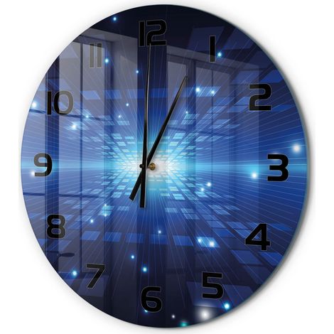 Horloge Murale Ronde Design Original Verre Silencieuse Déco Maison Arrière-plan 3D fi 60 cm (1/5)