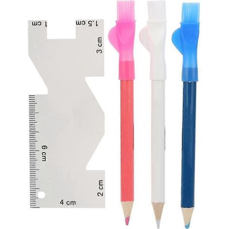 Règle de couture portable en métal, pied à coulisse manuel, stylo de tailleur avec pinceau, accessoires pour machine à coudre