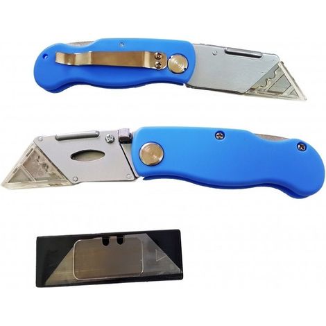 Trade Shop - Profesional Taglierino Cutter Con Tappo Y Lame Ricario Acciaio Para Elettronica Bricolage Modellismo -