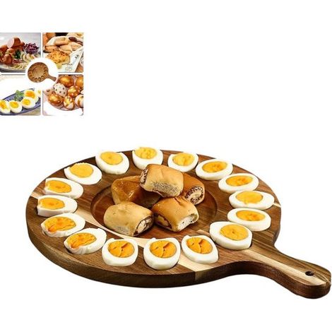 1 pièce - Boîte à œufs en bois - Accessoires de cuisine de style champêtre chic - Bols à goûter réutilisables pour pique-nique - Support à œufs fixe - Boîte de rangement couleur bois (1/5)