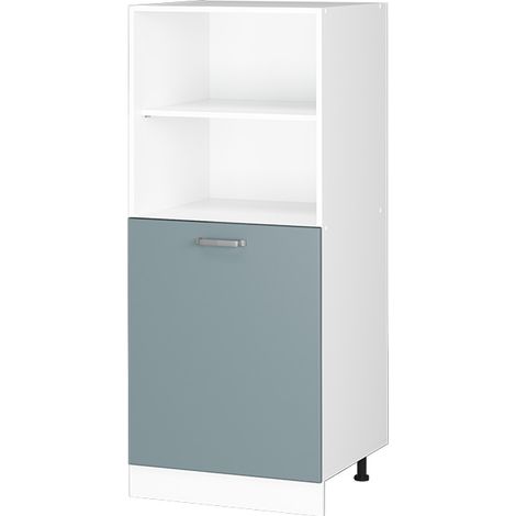 Mueble despensa universal R-Line, Gris azulado, 60 cm con estantes abiertos y puerta, Vicco