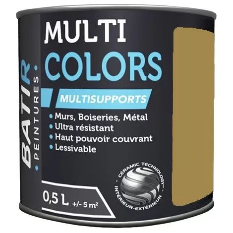 Peintures BÂTIR Multi Colors Mat Poudré Brun tourmaline 0,5 L (1/2)