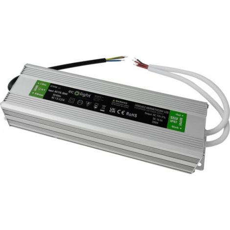 Hermetisches LED-Netzteil 200W 12V 16,6A IP67 Eco Light EC79666 (1/2)