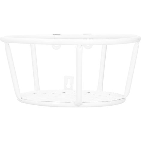 Support suspendu blanc pour pots de fleurs avec crochets ronds pour paniers suspendus, pour balustrades de balcon (1/5)