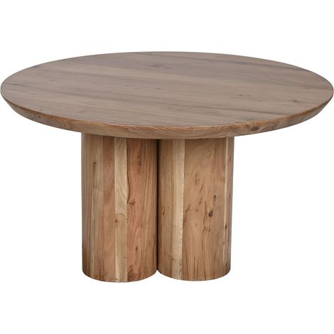 Table basse, table de salon ronde en bois coloris naturel - diamètre 80 x Hauteur 45 cm (1/5)