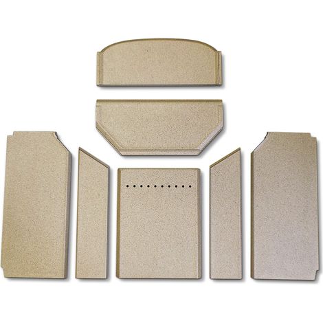 Habillage de foyer pour poêles à cheminée 820T de Contura - vermiculite - 7 pièces
