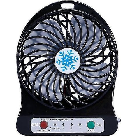 Rechargeable USB desk fan for students, mini portable fan, snowflake fan, night light, pocket fan for outdoor use - AquaForge (1/5)