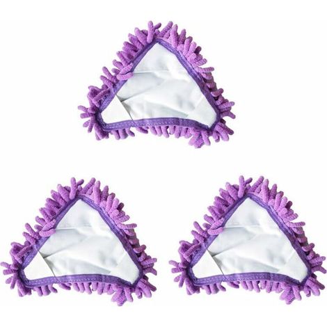 Panieat Rotating Adjustable Triangular Cleaning Mop (3REPLACEMENT HEAD, PURPLE)