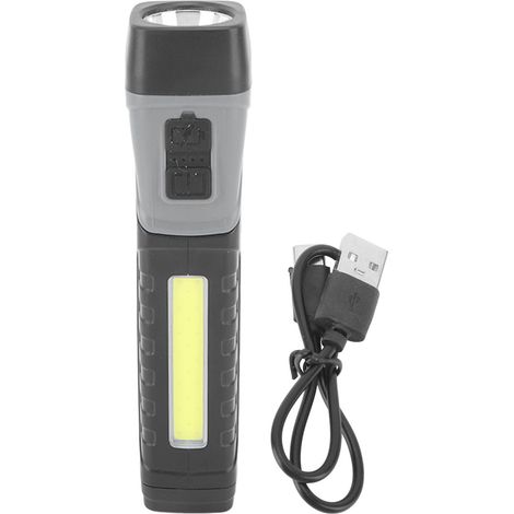 Ultrahelle COB-LED-Taschenlampe, wasserdicht nach IPX4, 5 Modi, drehbar, magnetisch mit Clip, ideal für Arbeit und Camping. (1/5)