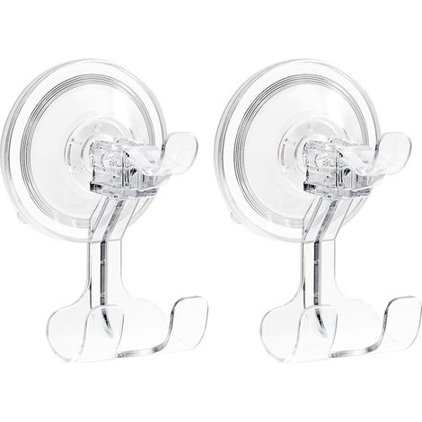 Porte Ventouse Douche Lot de 2, Crochet Ventouse Mural Amovible pour Salle de Bain Cuisine Chambre Carrelage Porte Serviette Vetement Sa