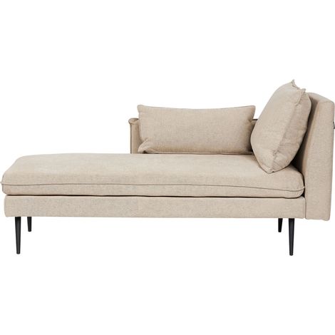 Right-Hand Chaise Lounge YERRES Fabric Beige
