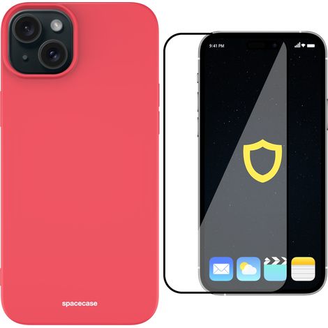 Matte und Silikon-Schutzhülle für iPhone 15 Plus + Glas (1/5)