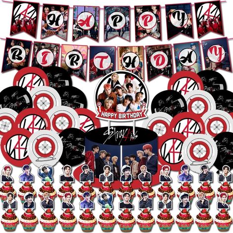88-teiliges Set kleiner Stray-K-Geburtstagsdekorationen, Happy Birthday-Banner (1/4)