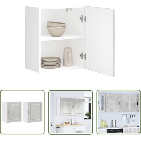vidaXL Küchen-Hängeschränke 2 Stk. Porto Betongrau Holzwerkstoff (1/5)