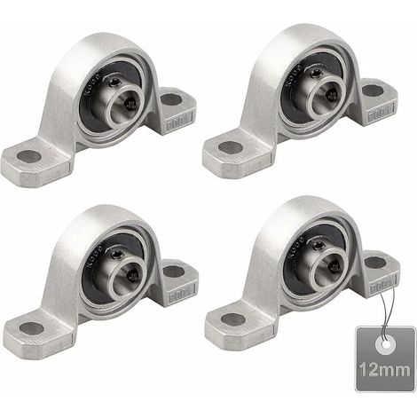 4 Pièces Roulements de Bloc d'oreiller, Palier Roulement, Roulements à Billes, Roulements Alliage de Zinc, Paliers a Semelle, Roulements à Billes, avec Base en fonte solide (Taille : 12mm) (1/5)