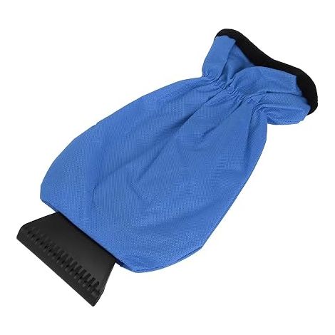 1pc Universal Car Ice Scraper Glove - Warm Insulated Snow and Frost Scraper Glove for Car and Truck Windshield - Portable - Waterproof 600D Oxford Cloth - Blue (1/5)