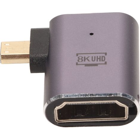 HDMI-Buchse auf Micro-HDMI-Konverteradapter, unterstützt 8K 60Hz, 48 Gbit/s, Plug & Play mit LED-Anzeige (1/5)